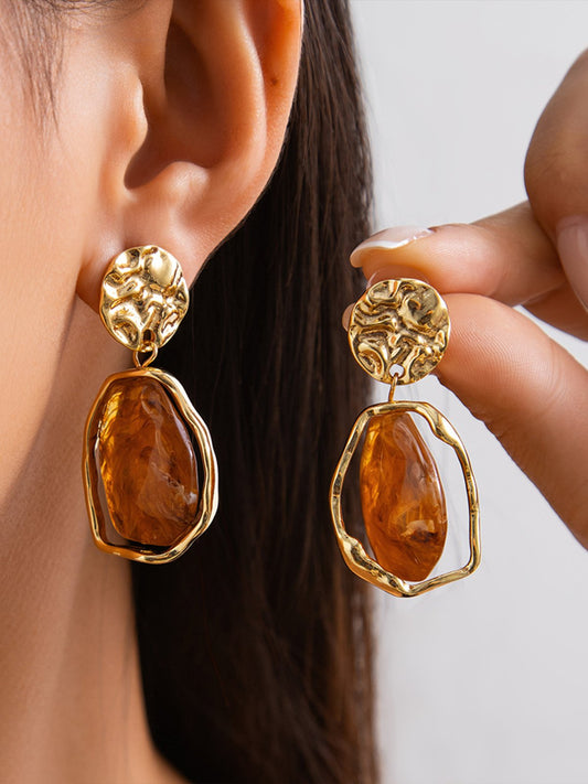 Stylish Metallic Pleated Earrings